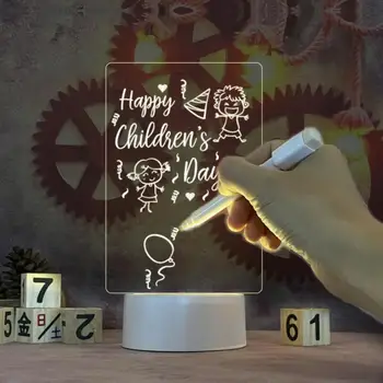 1 бр. Дъска за бележки Творчески led нощна светлина Празничен лампа с дръжка за Подарък за деца на Приятелката Коледа, Сватба, Рожден Ден Декор