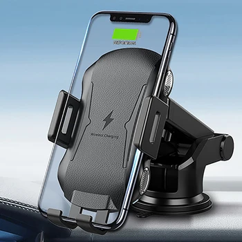 10 W Бързо Зареждане Qi Безжично Зарядно за Кола С Автоматично Клип Инфрачервен Сензор за Притежателя на Телефона, За iPhone, X XR XS Max 8 Samsung S8 S9 S10