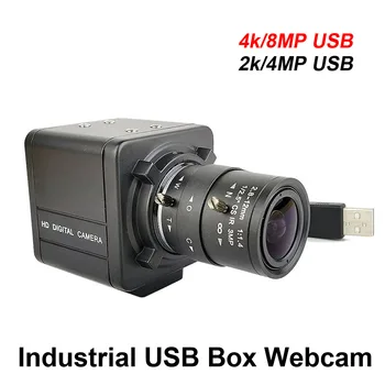 4K 8MP IMX415 CMOS, USB Уеб камера 2K Full HD 30 кадъра в секунда 4MP Индустриална С Варифокальным Обектив CS 5-50 mm UVC OTG Камера За Директно Излъчване
