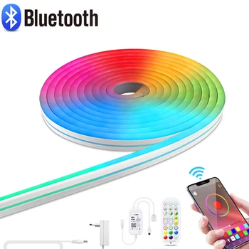 Led неонова лента 1-5 m Smart LED Bluetooth дистанционно за управление на RGB Led лента е САМ Light Водоустойчива гъвкава светлинна лента за декор на стаята