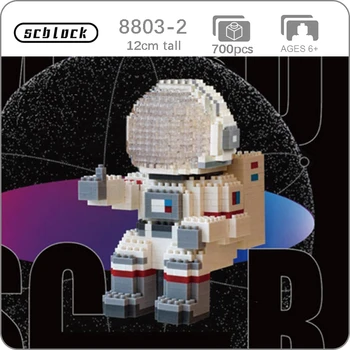 SC 8803-1 Космическото приключение Астронавт Бяла каска 3D Модел DIY Мини Диамантени блокове Тухли Строителна играчка за деца, Подарък без кутия