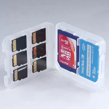 1 бр. Прозрачен Защитен притежателя, Микро-Бокс за карти с памет SD SDHC TF MS, Калъф за съхранение на пластмасови кутии