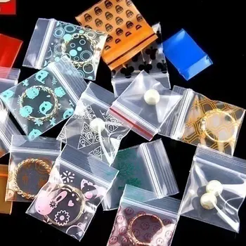 100шт Пластмасови Мини Чанта За Съхранение С Цип 3 * 4 см, Затваряне на Бижута, Украшения, Подаръци, Опаковки, Пакети