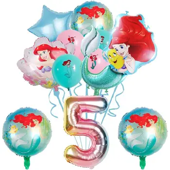 11 бр., на парти в стил Русалка, рожден Ден момичета, балони, 32-инчов цифрова алуминиево фолио, на жени за балон, детски душ, детски играчки