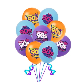 12шт Обичам Латексови балони на 90-те 12 инча Обратно в 90-те балон за Ретро-партито на 1990-те Декор за Парти в чест на рождения Ден