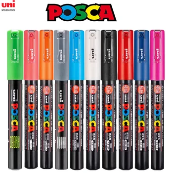 1бр Дръжка-маркер Uni Posca Paint, 36 цвята PC-1M 0,7 мм ултра Тънък Връх Куршум Рок Картини за Рисуване на Графити Акрилна Маркиране Забележка