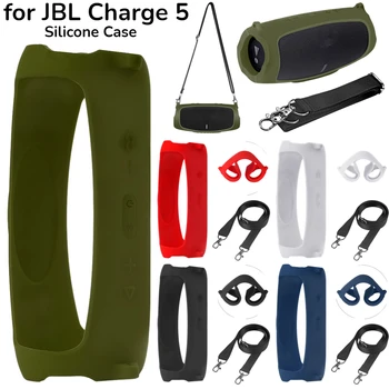 2/1бр пътна чанта за носене JBL Charge 5 Силиконов калъф за Bluetooth динамиката на Защитен калъф с каишка за JBL Charge 5