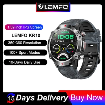 LEMFO KR10 Смарт часовници за Мъже 2023 Нови Висококачествени Умни Часовници с Bluetooth-Разговори За Мъже 1,39 Инча 360*360 HD Екран, 100 + Спортен режим
