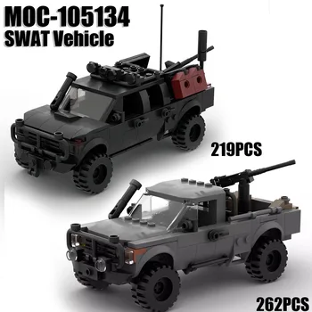 MOC Модерен военен автомобил SWAT Комплект строителни блокове За войник от армията на бронирани коли За превоз на камиони Оръжие Тухли, Играчки, Подаръци за момчета
