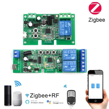 Zigbee Sasha Smart WiFi Модул Реле за Превключване на 1/2 Канал на AC/DC 7-32 В USB 5-RF /APP Безжично Дистанционно Управление Интелигентна Къща