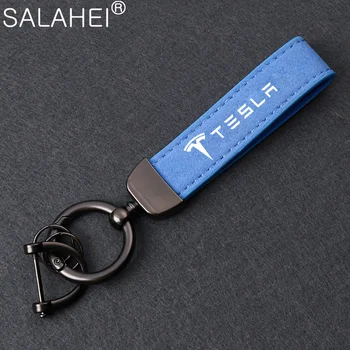 Висококачествен 4S Подарък Кола Ключодържател От Замшевой Кожа, Метален Ключодържател Ключодържател Ключодържател Tesla Model-3 Model-S Model-Model X-Y Roadster Accessories