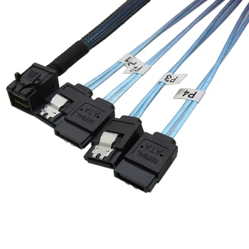Вътрешен кабел Hd Mini Sas Сфф-8643 към кабела 4Xsata Кабел на твърдия диск на хост/контролер Hd Mini Sas кабел 4Sata Дължина на кабела 50 см