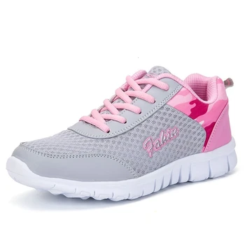 Дамски лека нескользящая спортни обувки, Дамски удобни маратонки с дишаща мрежа, Дамски обувки за разходка на открито