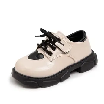 Детски кожени обувки 2023, пролет-есен, Нова любов, ежедневни обувки за момичета, Британска детски обувки в стил ретро дантела, обувки за студентски импресии за момчета