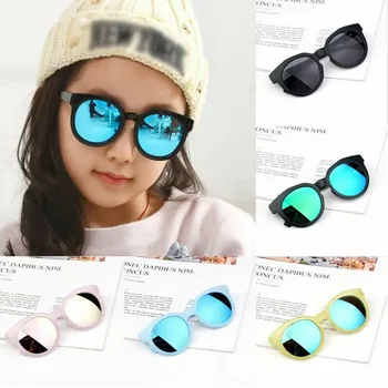 Детски слънчеви очила за момчета и момичета, сенки ярките лещи с UV400 защита от сладки детски слънчеви очила от 2 до 8 години, новост