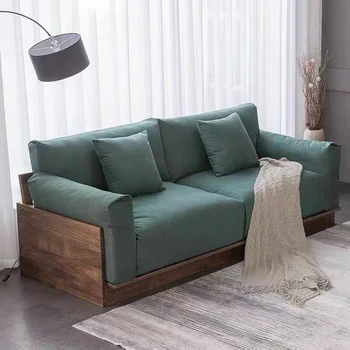 Дневна от масив северна америка черен орех, модерен скандинавски подвижна тъкан, малък японски елегантен диван