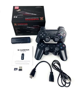 Игрова конзола X2 GD10 4K 3D HD Ретро игрална конзола, Безжичен контролер, TV 50 Емулатор за GBA/DC 128G 64G