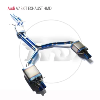 Изпускателната система е от титанова сплав HMD подходящи за Audi A6 A7 3.0 T, автоматична модификация, електронен клапан, отводная тръба