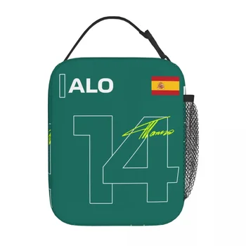 Испански състезател от Формула 1 Фернандо Алонсо, Търговска марка, Изолирано чанта за обяд, Училище контейнер за обяд, Мултифункционален Случайни охладител, Термобокс за Bento