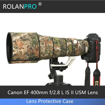 Камуфляжный калъф за обектив ROLANPRO, Дъждобран за обектив Canon EF 400mm F/2.8 L IS II USM, Защитен калъф за обектива, капачка за огледално-рефлексен фотоапарат Canon