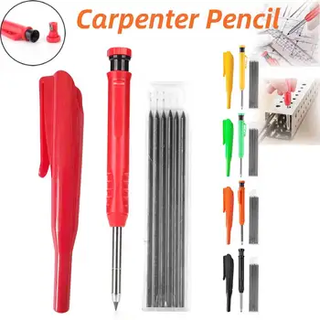 Механичен молив Solid Carpenter с острилка ви, маркировочный молив за дървообработване, строителство молив Carpenter с дълга глава