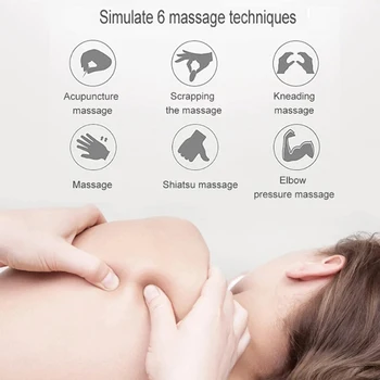 Мини електрически масажор за врата и гърба EMS 6 режима на Помощ за масаж на шийката на матката Професионален инструмент за масаж на врата