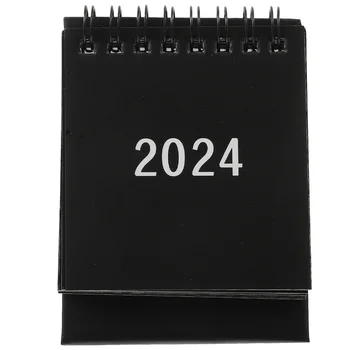 Мини настолен календар в 2024 година, обикновен настолен планер (Моранди Black) (20239-202412), Миниатюрни хартия офис