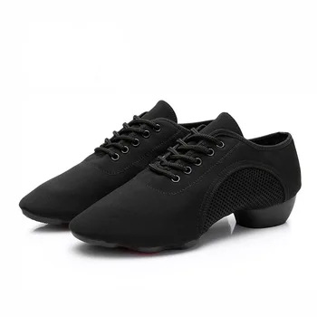 Модерни обувки за възрастни, мъжки и дамски обувки за латино танци, обувки за учители от плат Оксфорд, танцови обувки