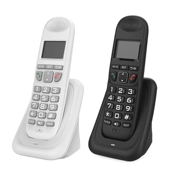 Настолен телефон D1003 с дисплей за идентификация на обаждащия се на Безжичен стационарен настолен телефон за хотели, офиси и домове на няколко езика