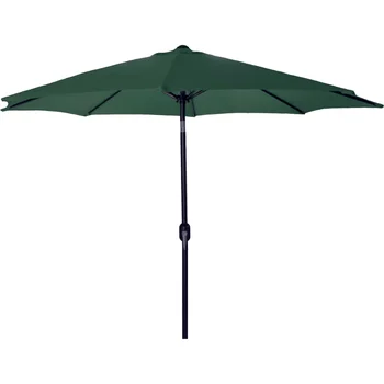 Производство на 8-инчов зелен восьмиугольного складного чадър за вътрешен двор с бутон за наклон и отваряне дръжка