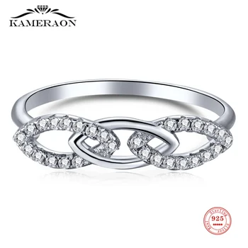 Пръстен от сребро 925 проба с прозрачен цирконии AAA, пръстени за пръстите, годежни пръстени, мода изискани вечерни бижута за жени 2023