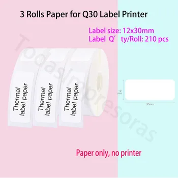 Различни 3-рулонная Хартия За етикети Q30 Mini Thermal Label Sticker Бяла Прозрачна, Използвани В Термопринтере Aimo Phomemo Q30 Label Maker