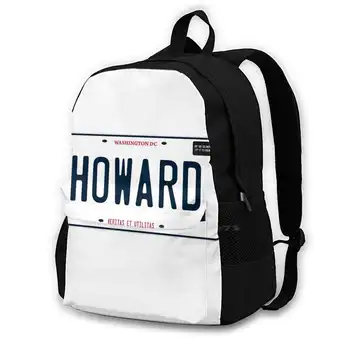 Раници с номер знак Howard за ученици, юноши, момичета, пътни чанти Howard Hu, Колеж, от университета на Вашингтон Hbu