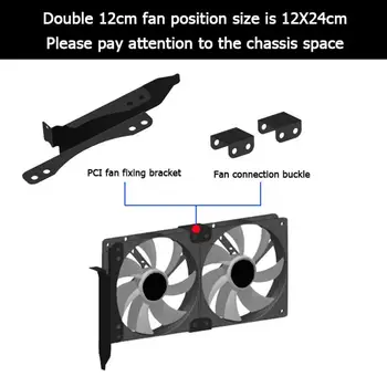 Слот PCI с две вентилатори за монтаж на багажник за 90 мм, 120 мм вентилатора за охлаждане на видеокартата КОМПЮТЪР, радиатор воден охладител за видео карти