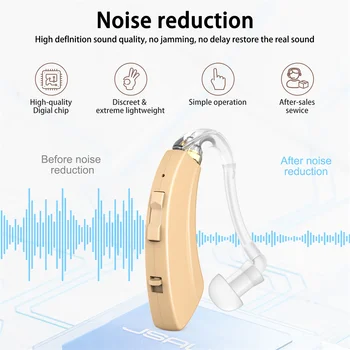 Слухов апарат Акумулаторна батерия за цифров слухов апарат BTE Усилвател на звука Слушайте Безжични слухови апарати за възрастни хора с умерена или тежка загуба на слуха