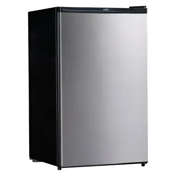 Стомана компактен хладилник с фризер обем 4,4 куб. фута (124 л)