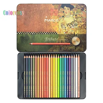 Цветни моливи Marco Tribute Premium Lightfast, определени от 24/48/72 цветове, кремаво, Са идеални за рисуване, colorization, професионално качество
