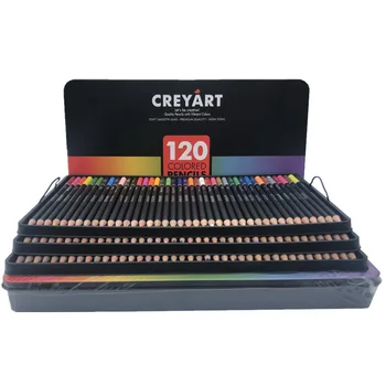 Цветни моливи в метална кутия, 120 цветни моливи за възрастни художници, уникален специален молив за маслен рисуване, коледен подарък за рожден ден