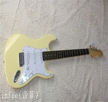 Цена на едро ST китара електрическа китара в наличност, китара китайска марка жълт цвят