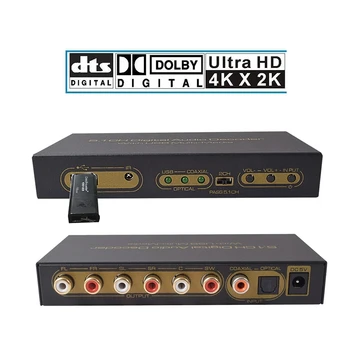 Цифров Аудиопреобразователь 5.1 Цифроаналоговый Декодер USB Мултимедиен плеър, Поддръжка на SPDIF Коаксиален аналогов аудио AC3 DTS, LPCM