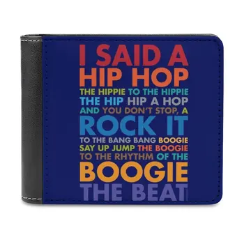 Чантата Rappers Delight за мъже Кожена кесия Титуляр за кредитни карти Картичка-кратък чантата си направо от Compton Rap Hip Hop Parent Изрично