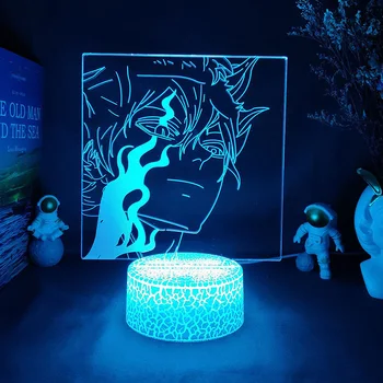 Черно детелина Asta Yuno 3d led лампа за спални mange night lights аниме фигурка аватар декор сладък подарък любовник luces