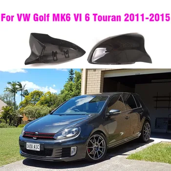 Ярко-Черна Капачка на Автомобилни Огледала За VW Golf MK6 VI 6 Touran 2011-2015 Защитно покритие Огледала за обратно виждане За Стайлинг на автомобили